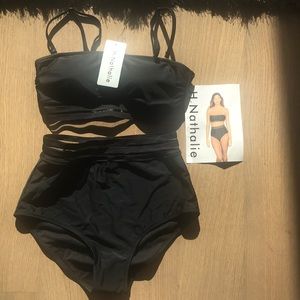 Celine black high waist Square neck Bikini ☀️